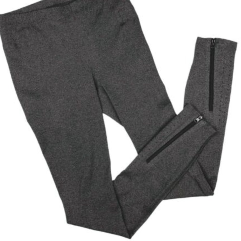Theory Leggings Gray Ribbed Knit